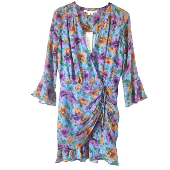 Veronica Beard Dresses & Skirts - Veronica Beard Floral Print Flared-Hem Silk Dress Size 8 NWT